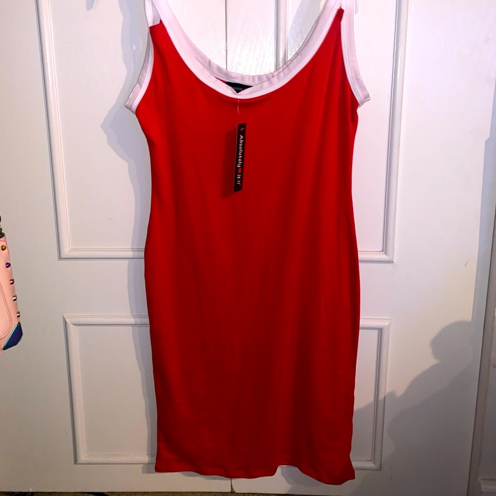 Red knit dress